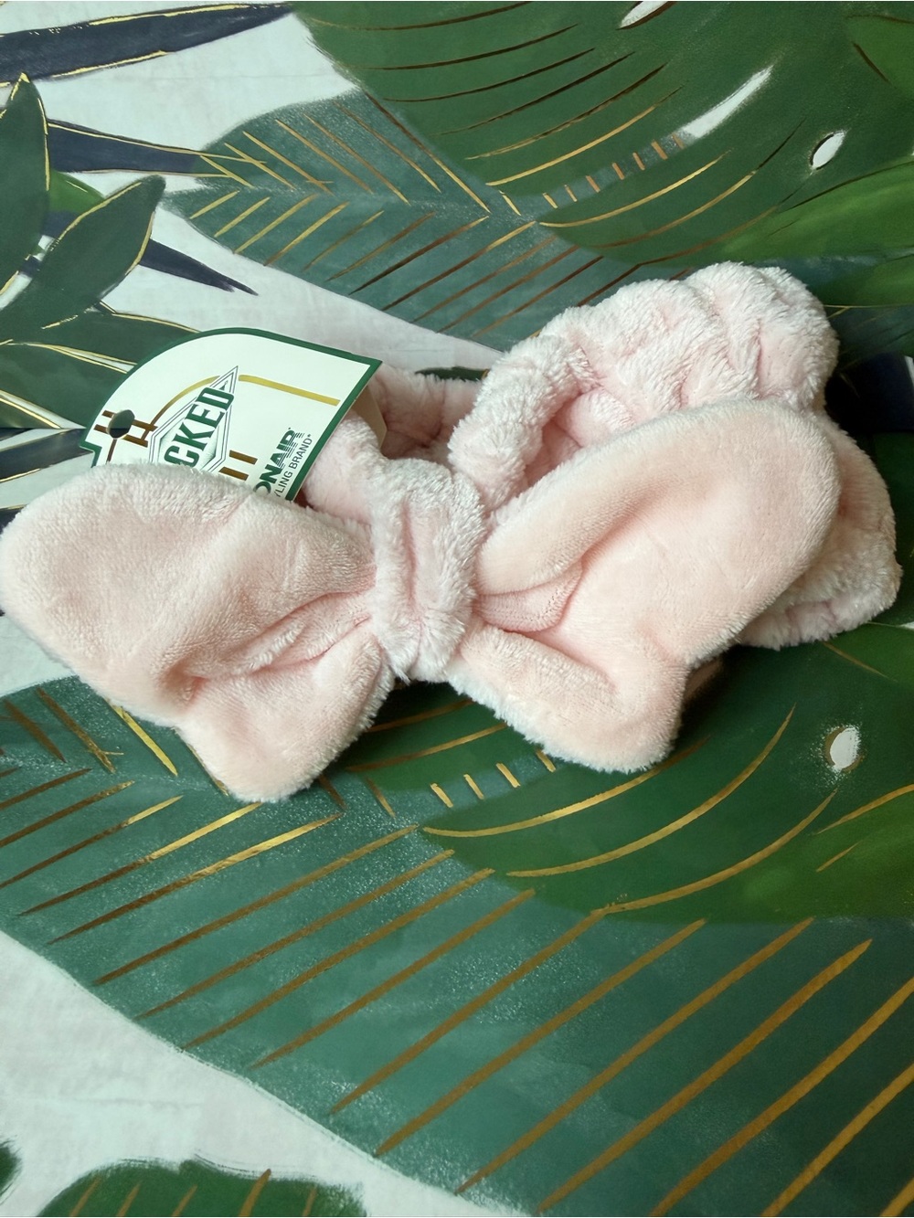 Conair Wicked Glinda Pink Butterfly Soft Spa Headwrap Headband NWT